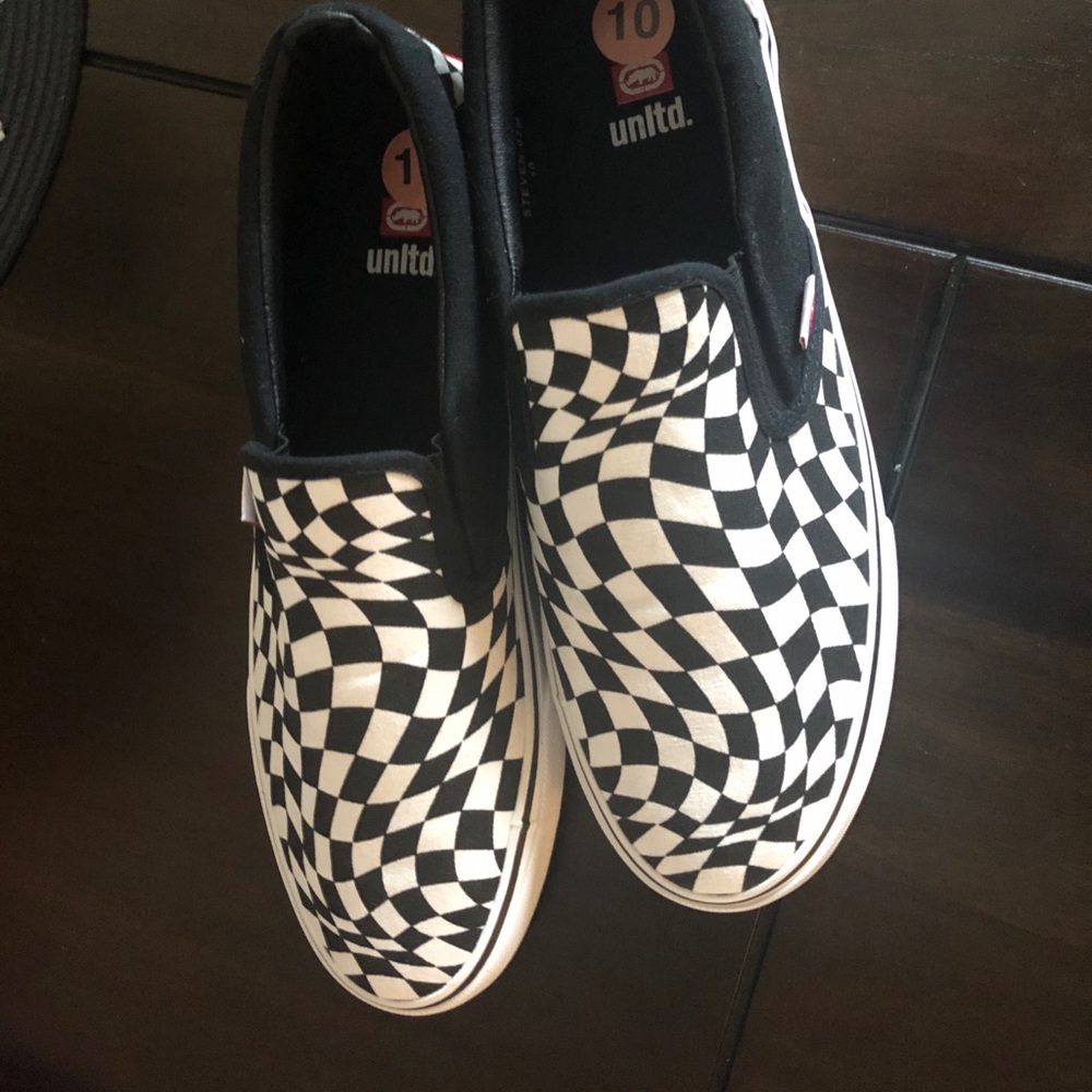 Ecko Unltd Mens Checkered Slip On Shoes